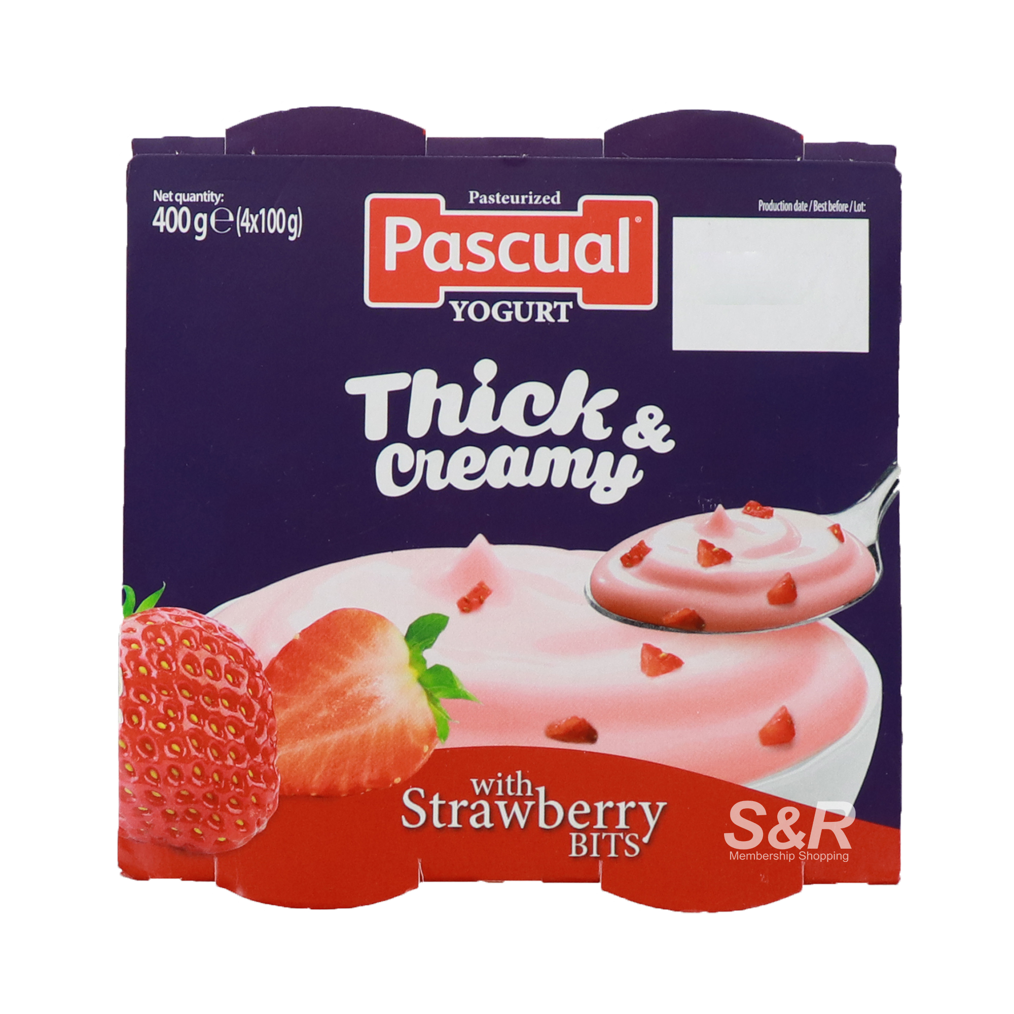 Pascual Yogurt Creamy and Thick with Strawberry Bits 4pcs